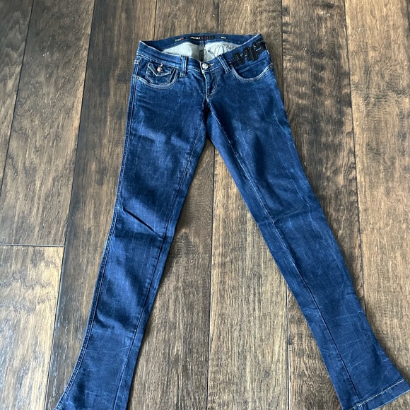 Rare Miss Sixty Y2K Jeans With Rhinestones Size 26 -  Made in Italy - Picture 2 of 6